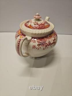 Johnson Brothers Devonshire Red Multicolor Teapot & Lid #118579 Rare