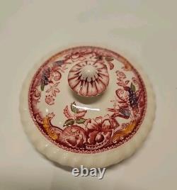 Johnson Brothers Devonshire Red Multicolor Teapot & Lid #118579 Rare