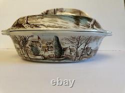 Johnson Brothers Dream Town Covered Casserole Dish And Oval Serving Plate