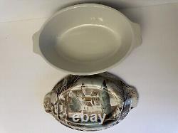 Johnson Brothers Dream Town Covered Casserole Dish And Oval Serving Plate