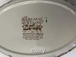 Johnson Brothers Dream Town Covered Casserole Dish And Oval Serving Plate