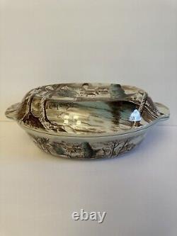 Johnson Brothers Dream Town Covered Casserole Dish And Oval Serving Plate