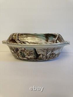 Johnson Brothers Dream Town Covered Casserole Dish And Oval Serving Plate