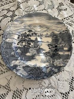 Johnson Brothers Enchanted Garden 10 Blue & White Dinner Plates -Set Of 4