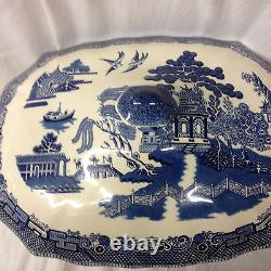 Johnson Brothers England Earthenware Willow Blue Rectangular Tureen 16 1/2