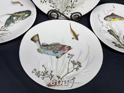 Johnson Brothers FISH (Cream) England Set of 4 Designs Oval Dinner Plates