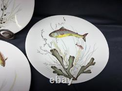 Johnson Brothers FISH (Cream) England Set of 4 Designs Oval Dinner Plates