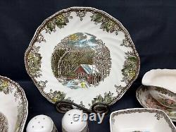 Johnson Brothers FRIENDLY VILLAGE England 9 PC. Serving Set Bowls, Plates++