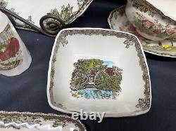 Johnson Brothers FRIENDLY VILLAGE England 9 PC. Serving Set Bowls, Plates++