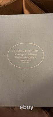Johnson Brothers Finlandia Regency Blue White Ceramic Dinner Set England 1982