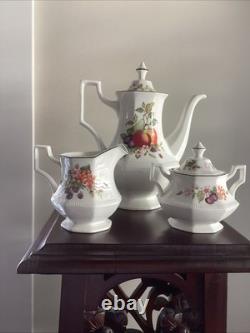 Johnson Brothers Fresh Fruit Coffee/Tea Set. 1990s. Made In England. Pristine