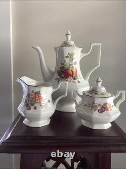 Johnson Brothers Fresh Fruit Coffee/Tea Set. 1990s. Made In England. Pristine