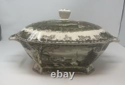 Johnson Brothers Friendly Village 13 Rectangular Soup Tureen & Lid England Vtg