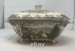 Johnson Brothers Friendly Village 13 Rectangular Soup Tureen & Lid England Vtg