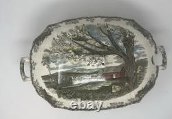 Johnson Brothers Friendly Village 13 Rectangular Soup Tureen & Lid England Vtg