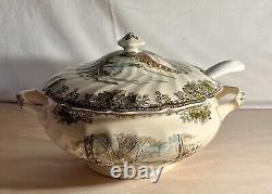 Johnson Brothers Friendly Village 9 1/2 Round Covered Tureen With Lid And Ladle