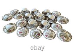 Johnson Brothers Friendly Village Dinnerware Set Vintage Bowls, Plates & Cups