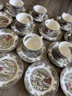 Johnson Brothers Friendly Village Dinnerware Set Vintage Bowls, Plates & Cups