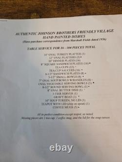 Johnson Brothers-Friendly Village Large Set- Read Discription for list Please