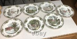 Johnson Brothers Friendly Village School House (lot Of 7) Dinner Plates New