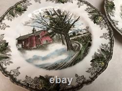 Johnson Brothers Friendly Village School House (lot Of 7) Dinner Plates New