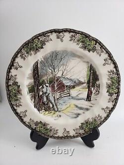 Johnson Brothers Friendly Village Sugar Maples & School House Dinner Plate Set 6