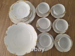 Johnson Brothers Gold Trim China Tea Set 23 Piece, Cups & Saucers, Plates, Bowl
