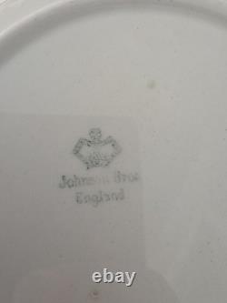 Johnson Brothers Gold Trim China Tea Set 23 Piece, Cups & Saucers, Plates, Bowl