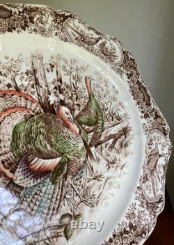 Johnson Brothers HTF 17 X 14 Wild Turkeys Native American Windsor Ware Platter