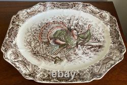 Johnson Brothers HTF 17 X 14 Wild Turkeys Native American Windsor Ware Platter