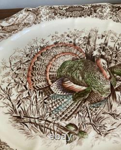 Johnson Brothers HTF 17 X 14 Wild Turkeys Native American Windsor Ware Platter