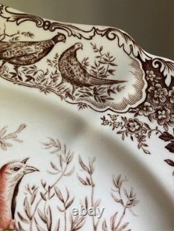 Johnson Brothers HTF 17 X 14 Wild Turkeys Native American Windsor Ware Platter