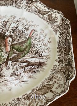 Johnson Brothers HTF 17 X 14 Wild Turkeys Native American Windsor Ware Platter