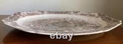 Johnson Brothers HTF 17 X 14 Wild Turkeys Native American Windsor Ware Platter