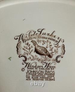 Johnson Brothers HTF 17 X 14 Wild Turkeys Native American Windsor Ware Platter