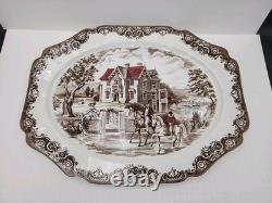 Johnson Brothers Heritage Hall Brown Multicolor 20 Serving Platter England Nice