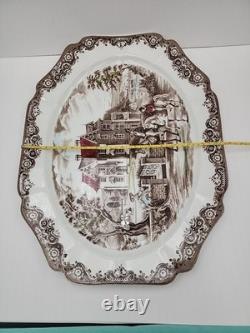 Johnson Brothers Heritage Hall Brown Multicolor 20 Serving Platter England Nice