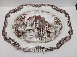 Johnson Brothers Heritage Hall Brown Multicolor 20 Serving Platter England Nice