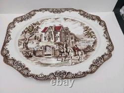 Johnson Brothers Heritage Hall Brown Multicolor 20 Serving Platter England Nice