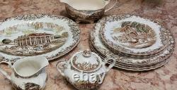 Johnson Brothers Heritage Hall Brown Multicolor Dinnerware Plates + (13 pieces)