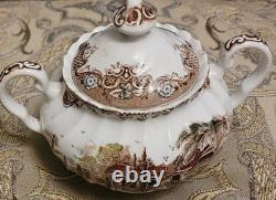 Johnson Brothers Heritage Hall Brown Multicolor Dinnerware Plates + (13 pieces)