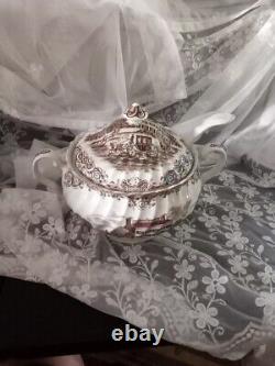 Johnson Brothers Heritage Hall Brown Tureen with Lid, Ladel Georgian Townhouse