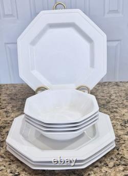 Johnson Brothers Heritage White England Ironstone 8pc Set Plates Bowls Octagonal
