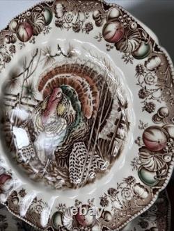 Johnson Brothers His Majesty England Turkey Dinner Plate Brown 10.75 Set Of 4
