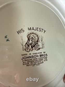 Johnson Brothers His Majesty England Turkey Dinner Plate Brown 10.75 Set Of 4