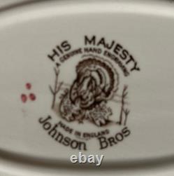 Johnson Brothers His Majesty Gravy Boat & Underplate Turkey Thanksgiving