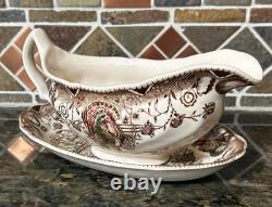 Johnson Brothers His Majesty Gravy Boat & Underplate Turkey Thanksgiving