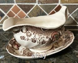 Johnson Brothers His Majesty Gravy Boat & Underplate Turkey Thanksgiving