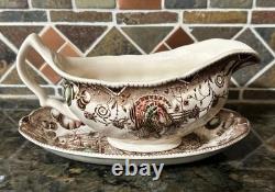 Johnson Brothers His Majesty Gravy Boat & Underplate Turkey Thanksgiving