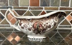 Johnson Brothers His Majesty Gravy Boat & Underplate Turkey Thanksgiving